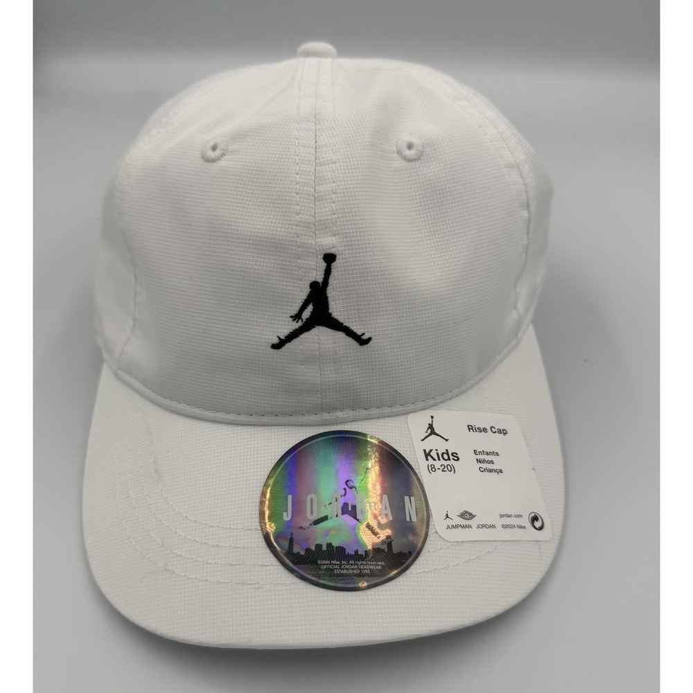 NWT Nike Air Jordan Youth Jumpman Snapback Hat 9A0724-001 8/20 Cotton White OS